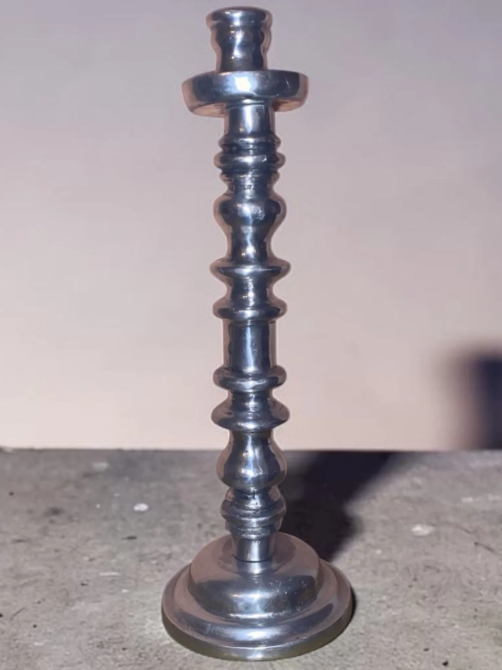 Vintage Baluster Tall Candlestick Heavy Metal Silver (Tone) Candle Holder 14” - Picture 7 of 9